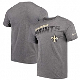 New Orleans Saints Nike Sideline Line of Scrimmage Legend Performance T-Shirt Heathered Gray,baseball caps,new era cap wholesale,wholesale hats